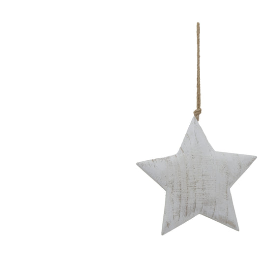 Large Whitewashed Rustic Hanging Star