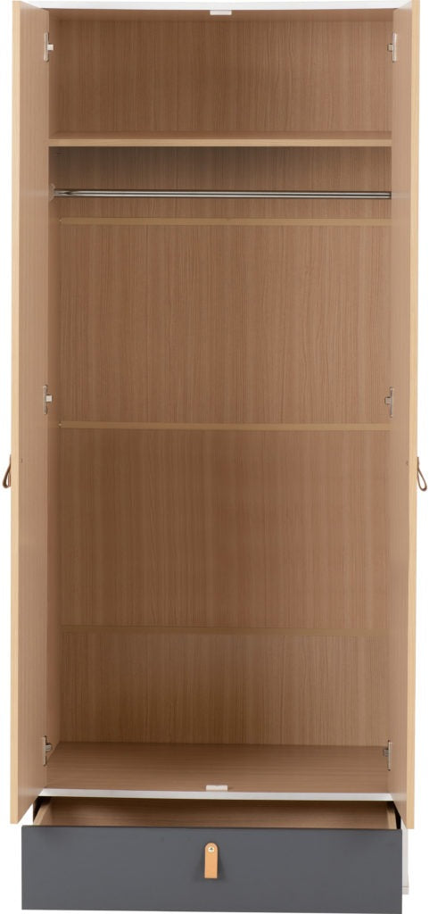 Brooklyn-2-door-1-drawer-wardrobe-open