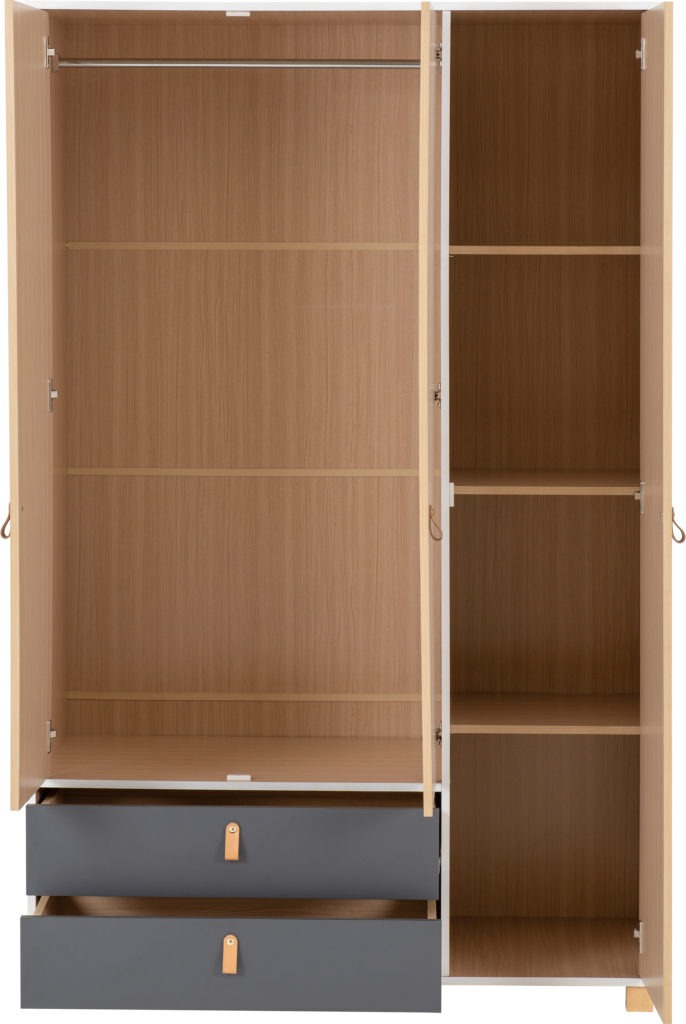 Brooklyn-3-door-2 drawer-wardrobe-inside