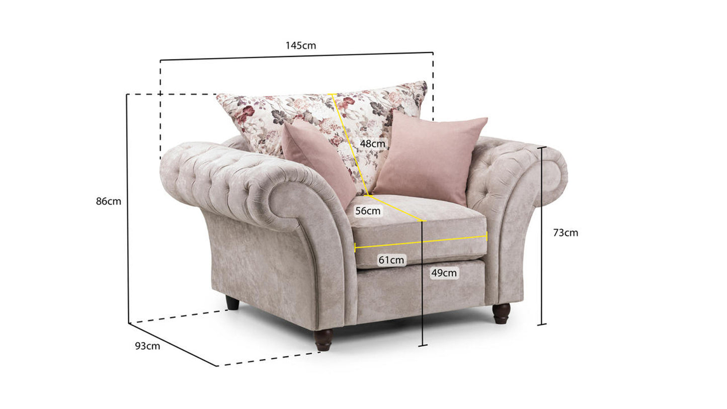 Poltrona Roma Chesterfield Bege