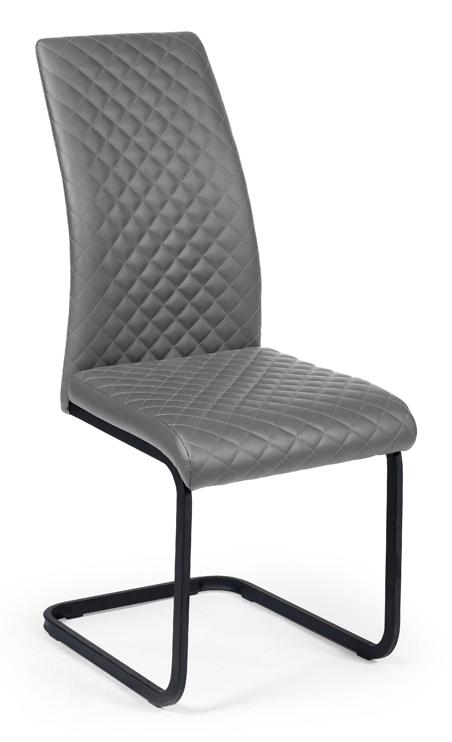 Set of 4 Xavier Grey Upholstered Cantilever Dining Chairs