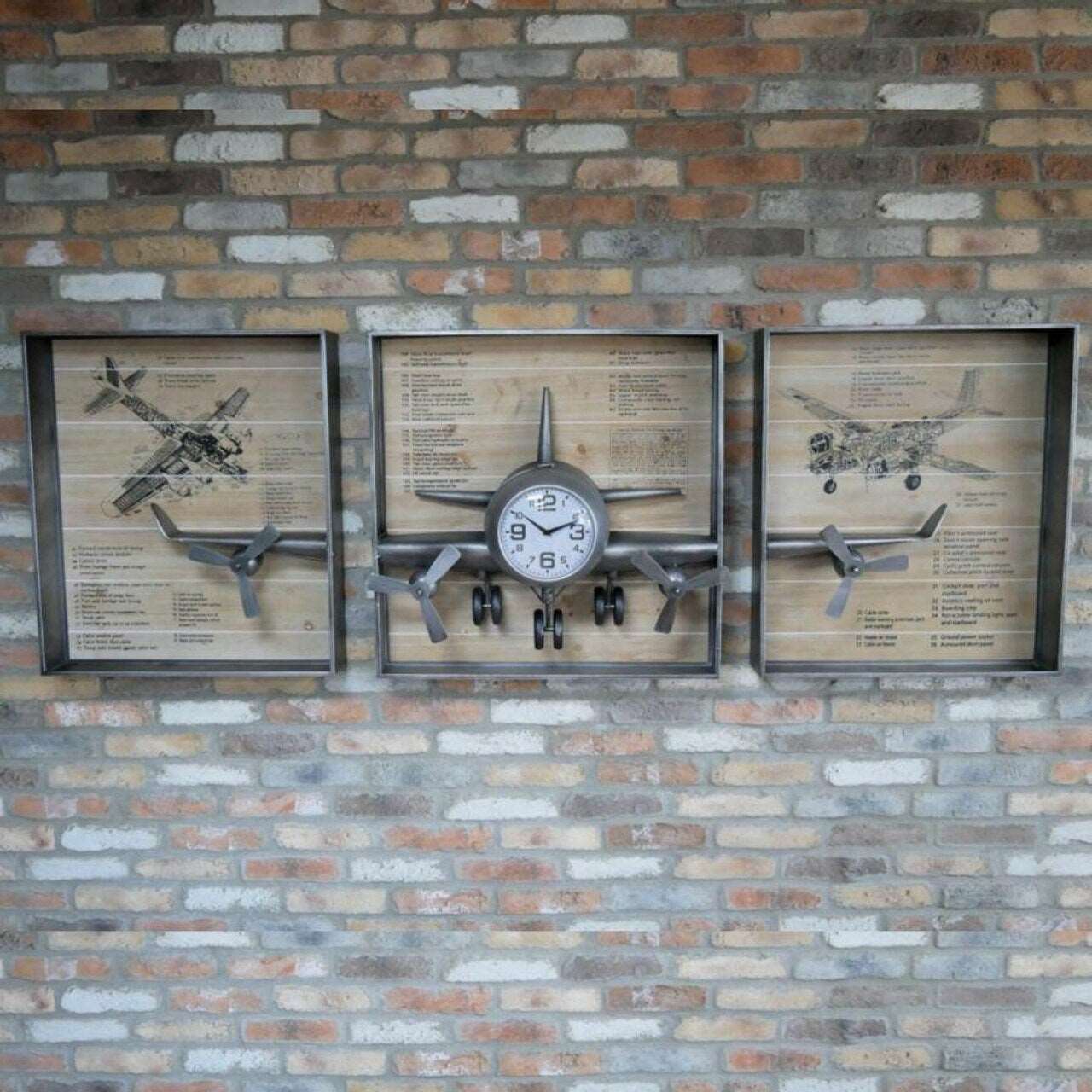 aeroplane-clock-framed