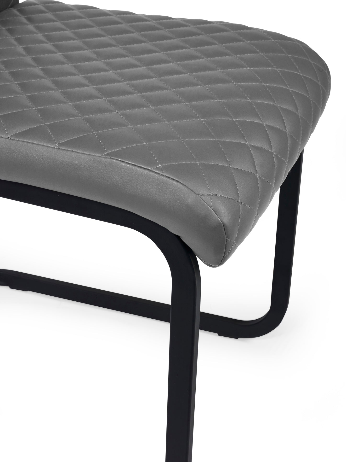 Set of 4 Xavier Grey Upholstered Cantilever Dining Chairs