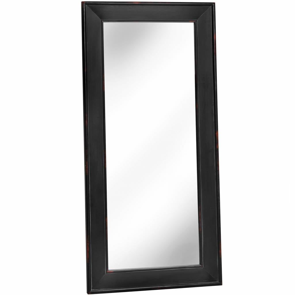 Black Wooden Lean-To Dress Large Mirror