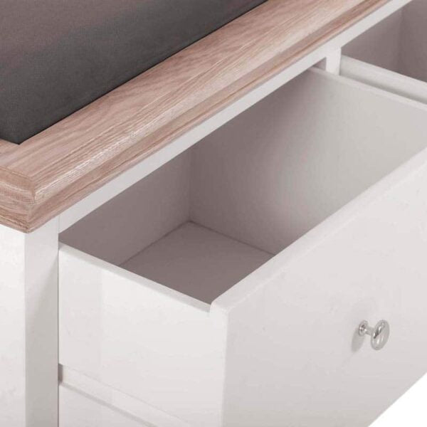 2 Drawer Blanket Box With Fabric Seat