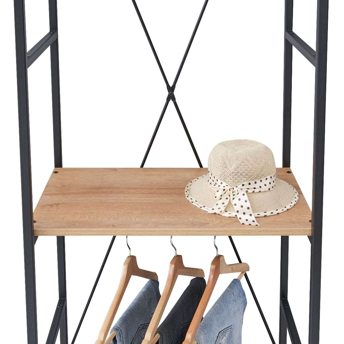 Claire-open-wardrobe-3-shelves-metal-frame