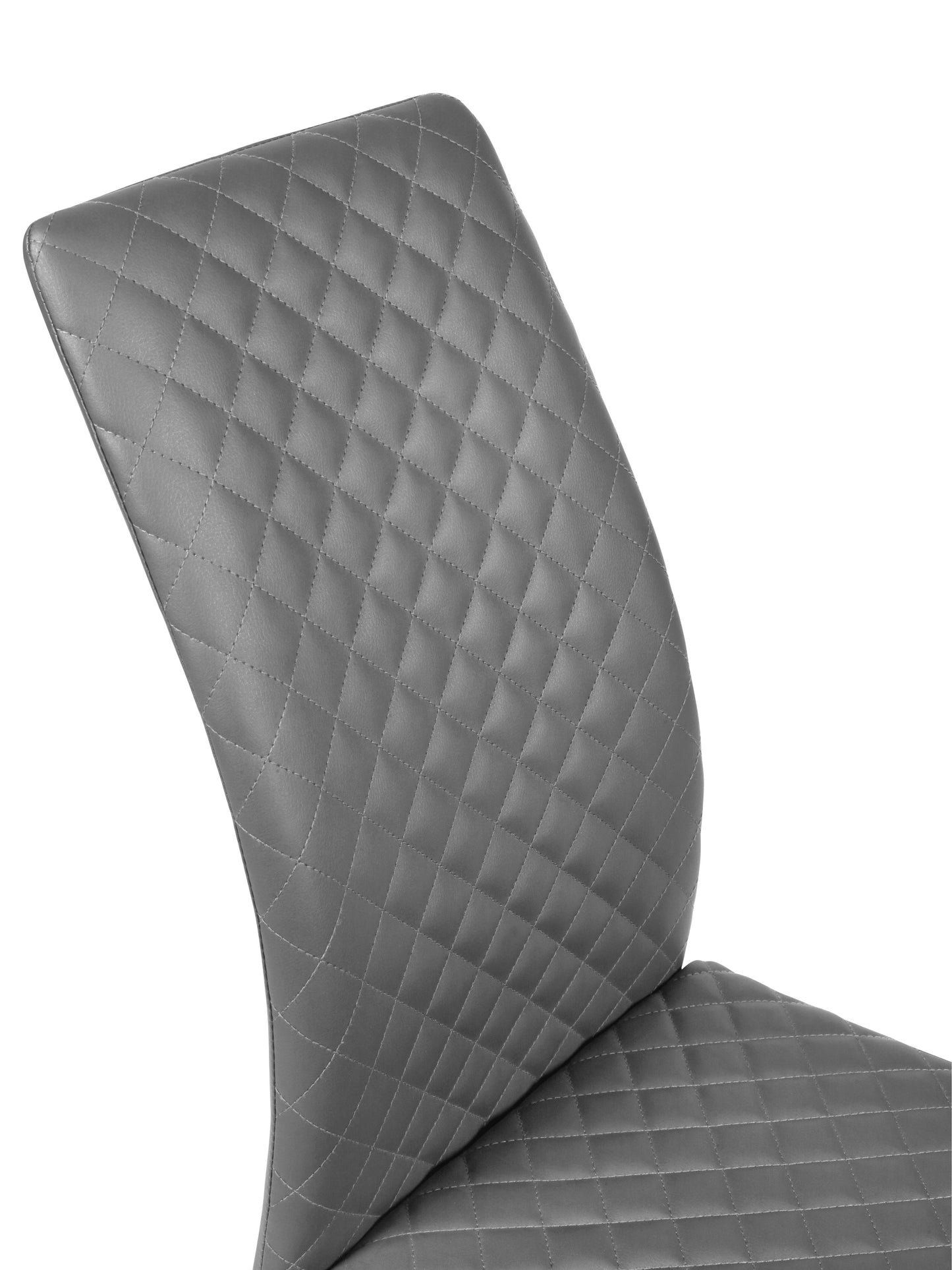 Set of 4 Xavier Grey Upholstered Cantilever Dining Chairs