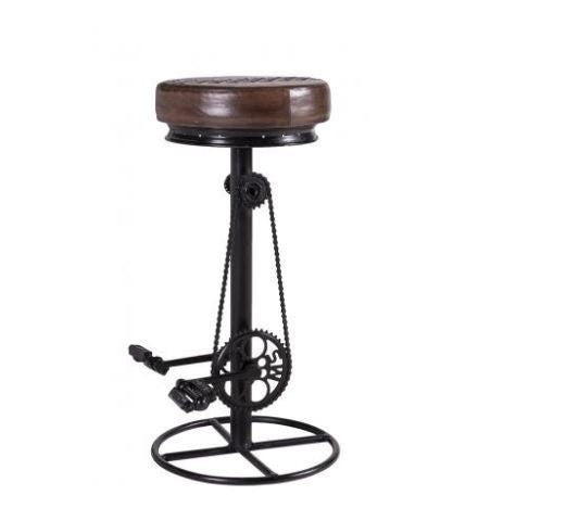 Banco de ferro e couro para bicicleta