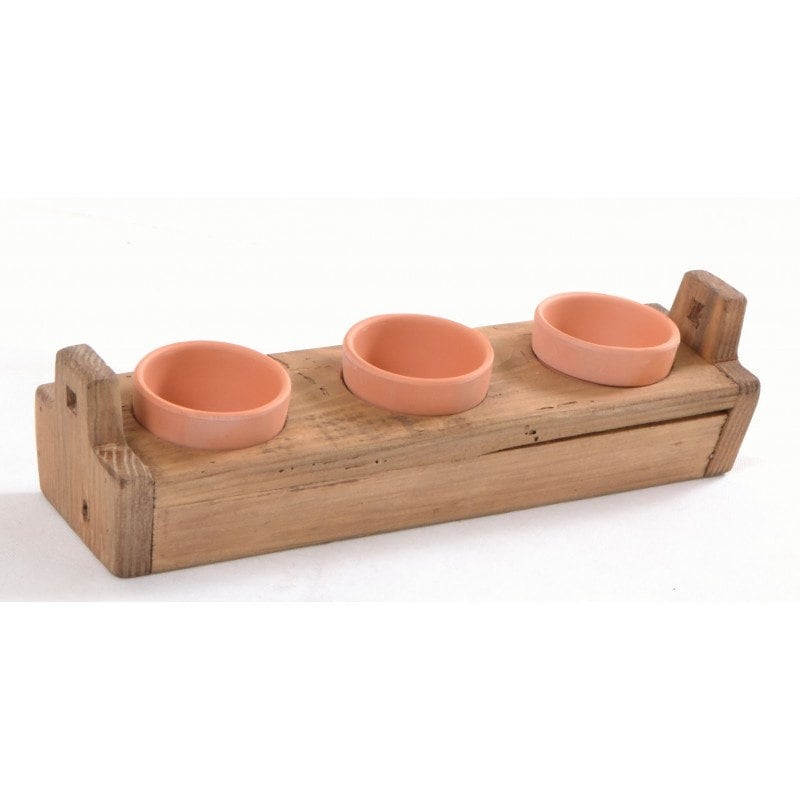 Reclaimed Wood Pot Holder With Pots