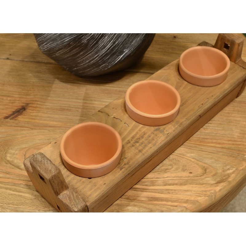 Reclaimed Wood Pot Holder With Pots