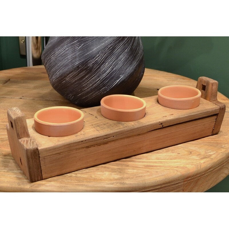 Reclaimed Wood Pot Holder With Pots