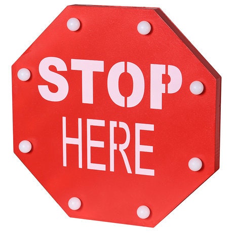 Led Stop Here Sign