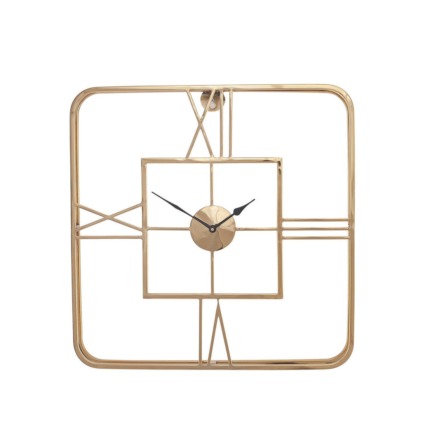 Gold-square-wall-clock-front