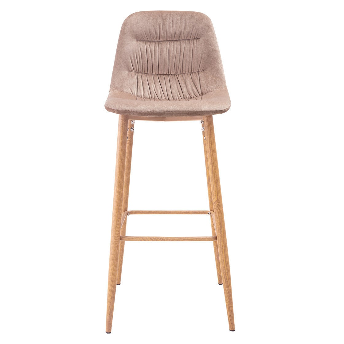 Set of 2 Pleated Back Bar Stool in Vintage Pink or Beige Colour