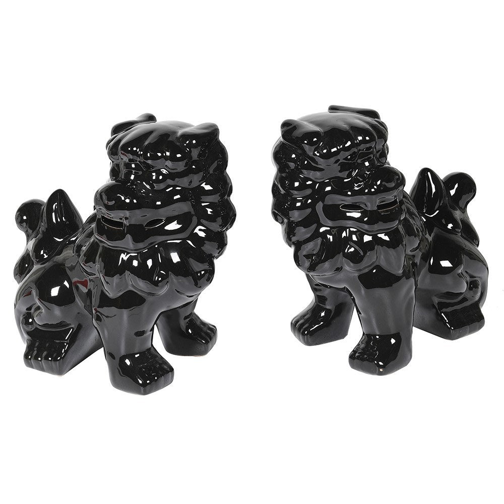 Par de Foo Dogs Vidrados
