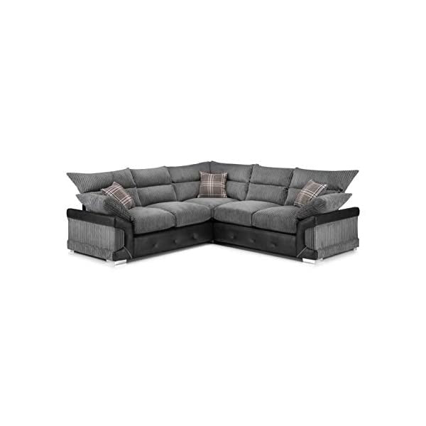 Logan Corner Sofa Black & Grey