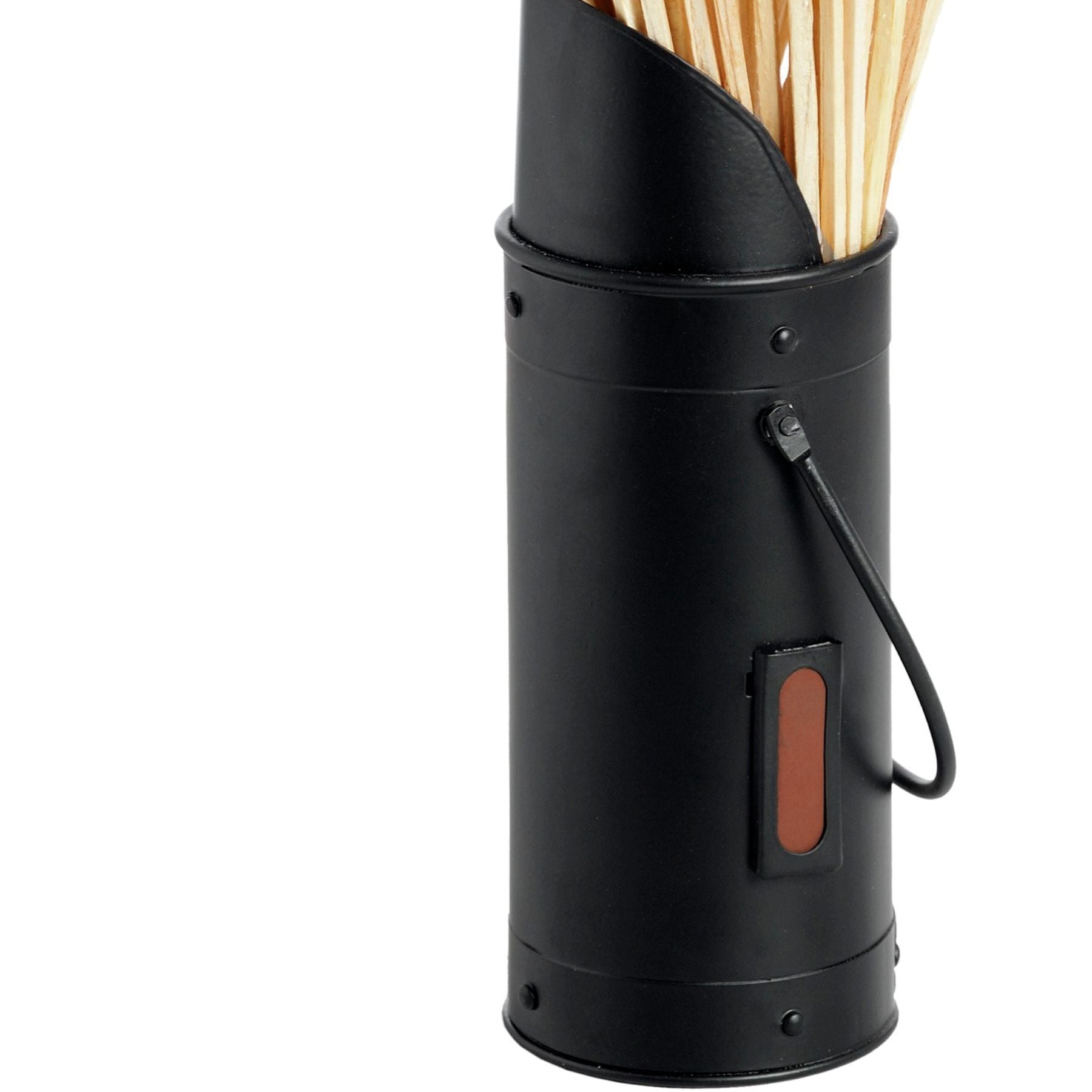 Black-matchstick-holder-with-60-matches-side