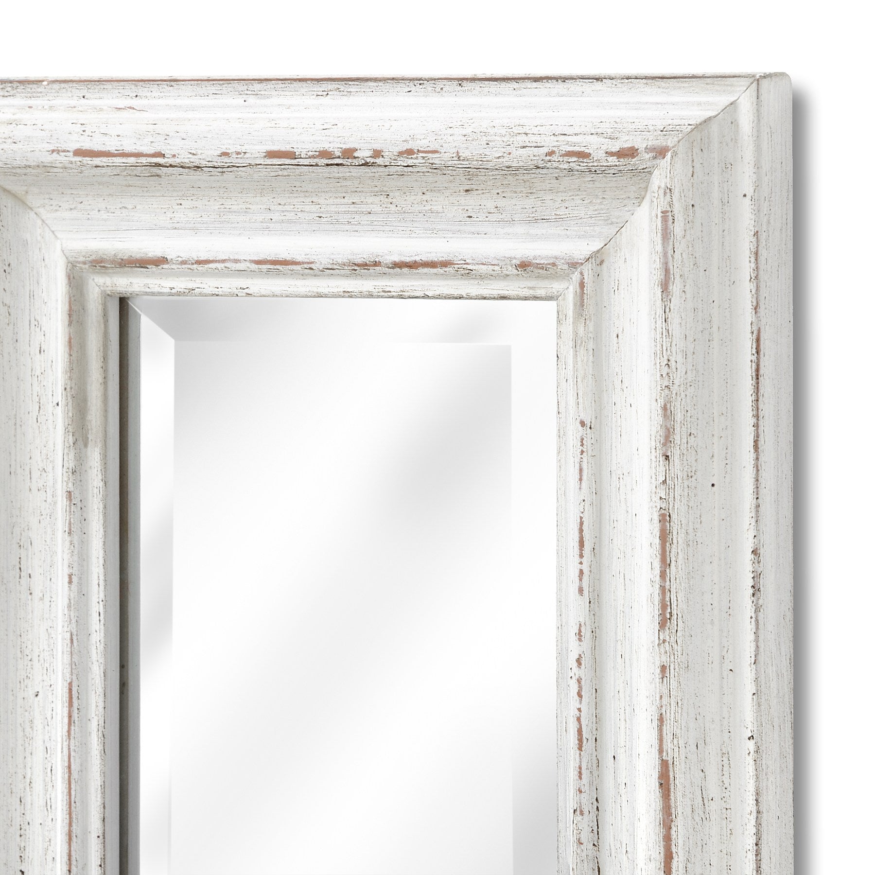 Antique-white-frame-narrow-wall-mirror-detail