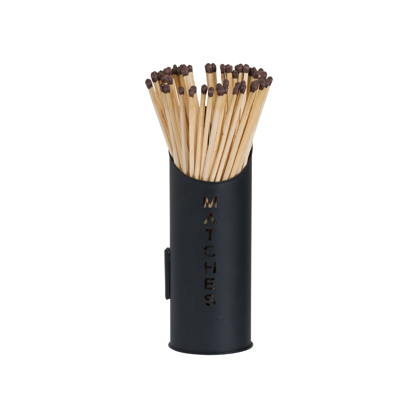 Black-finish-logs-and-kindling-buckets-matchstick-holder-matches