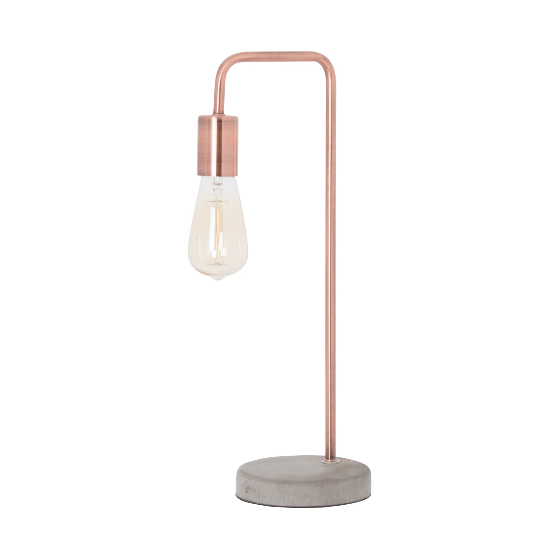 Copper-industrial-lamp-with-stone-base-detail