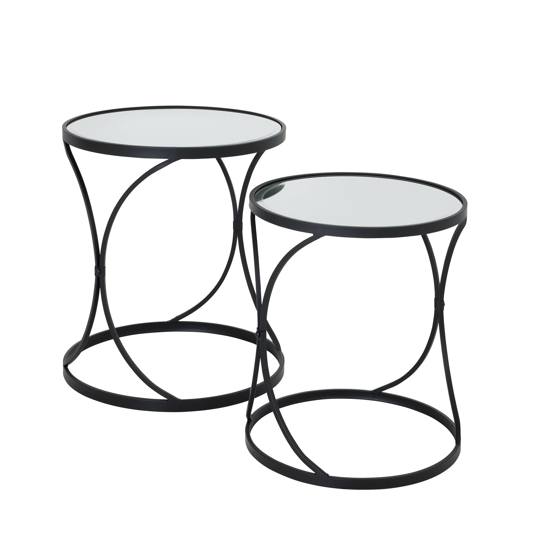 Concaved-set-two-black-mirrored-side-tables