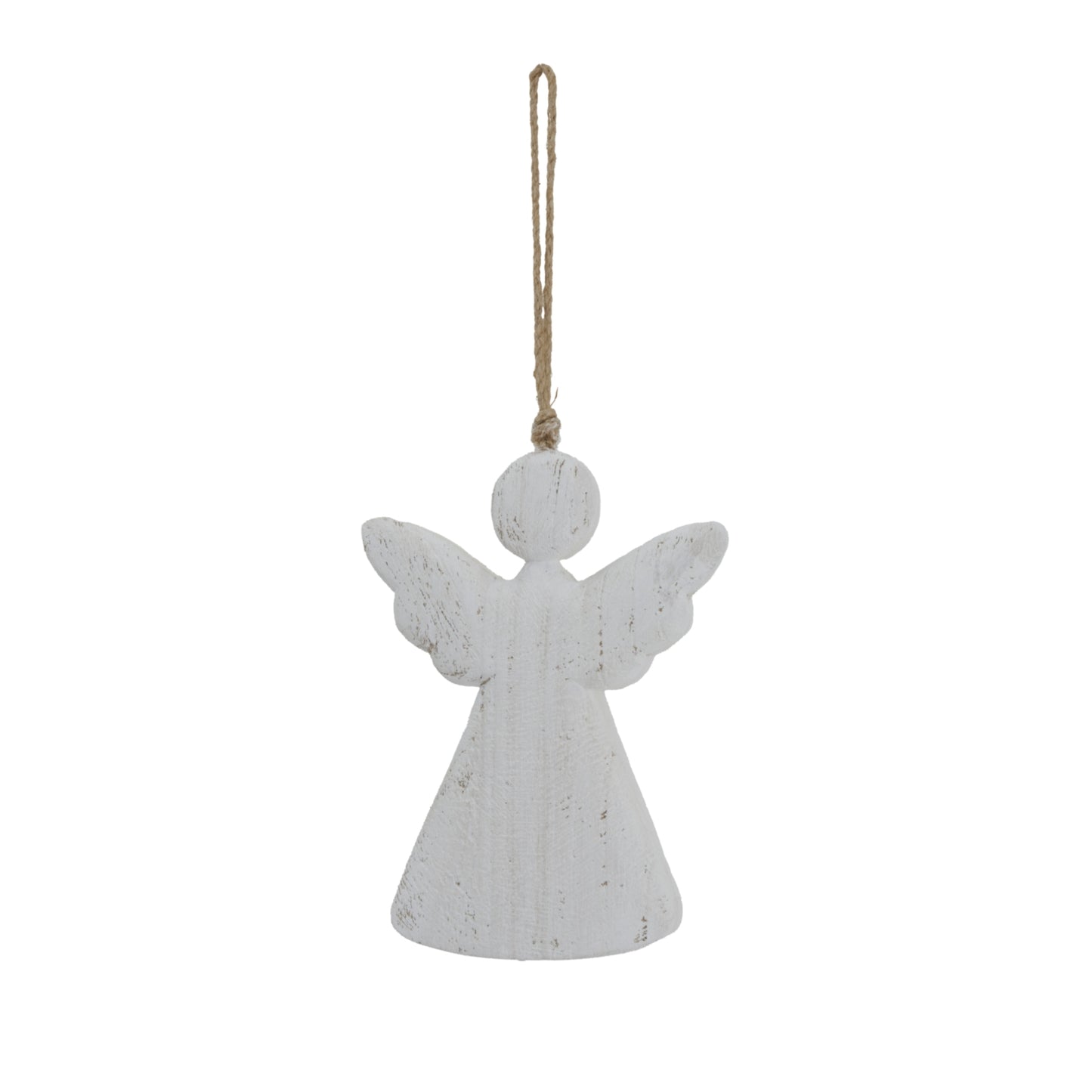 Large Whitewashed Rustic Hanging Angel