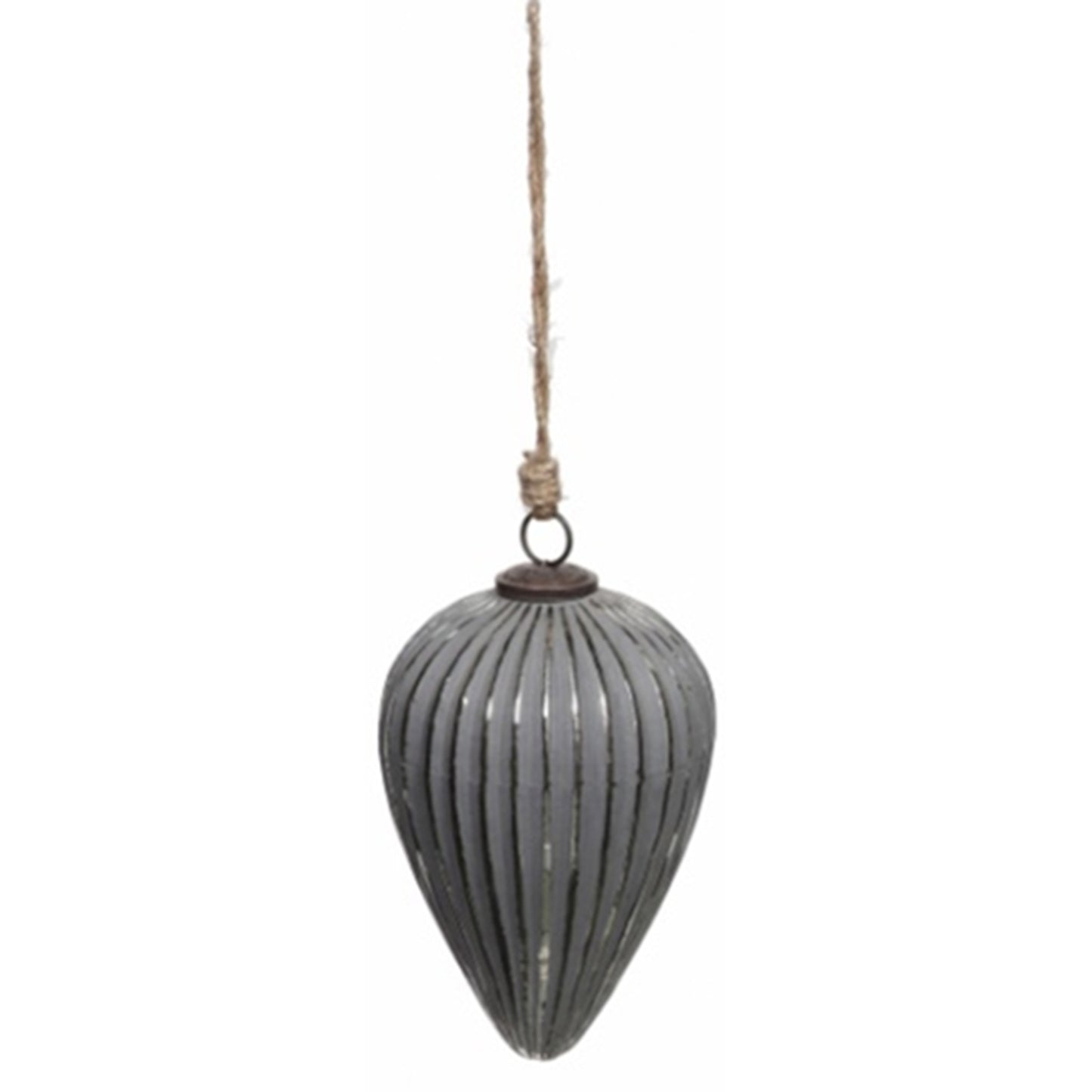 Grey Metallic Collection Large Cone Bauble