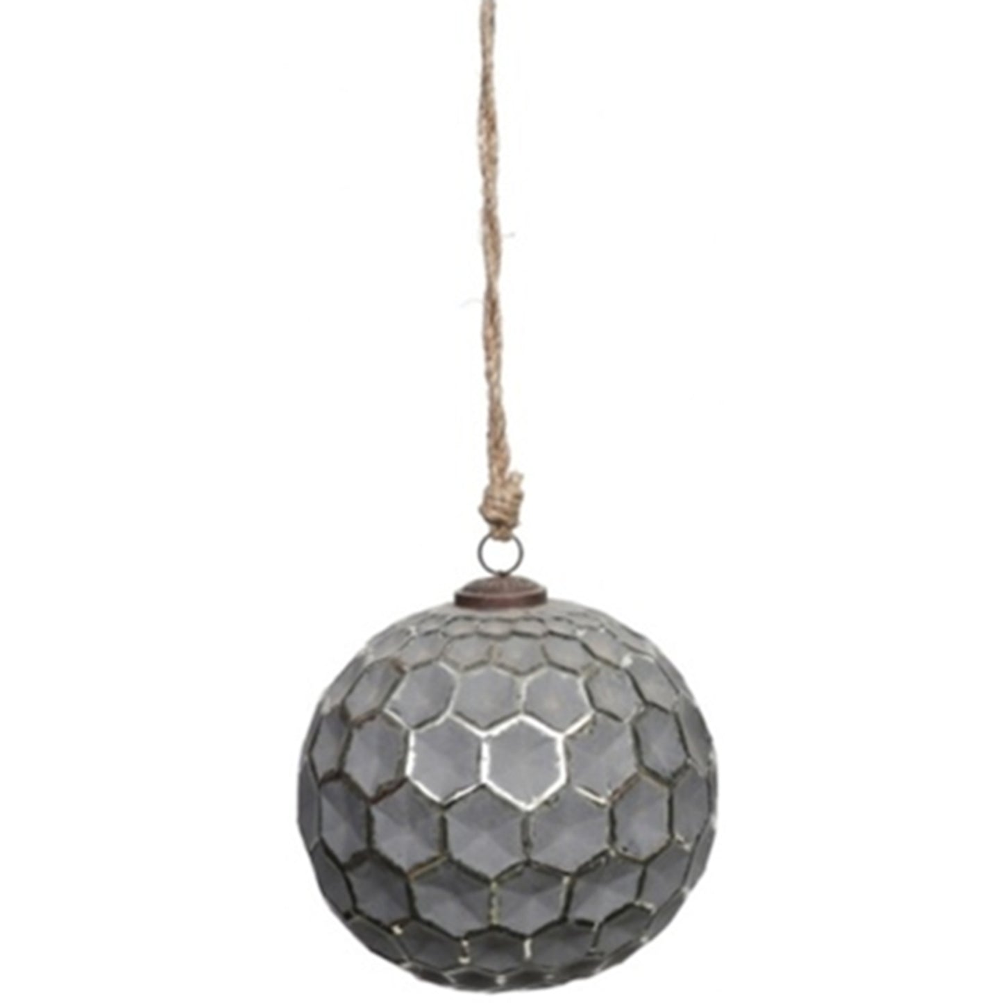Grey Metallic Collection Large Honey Combe Bauble
