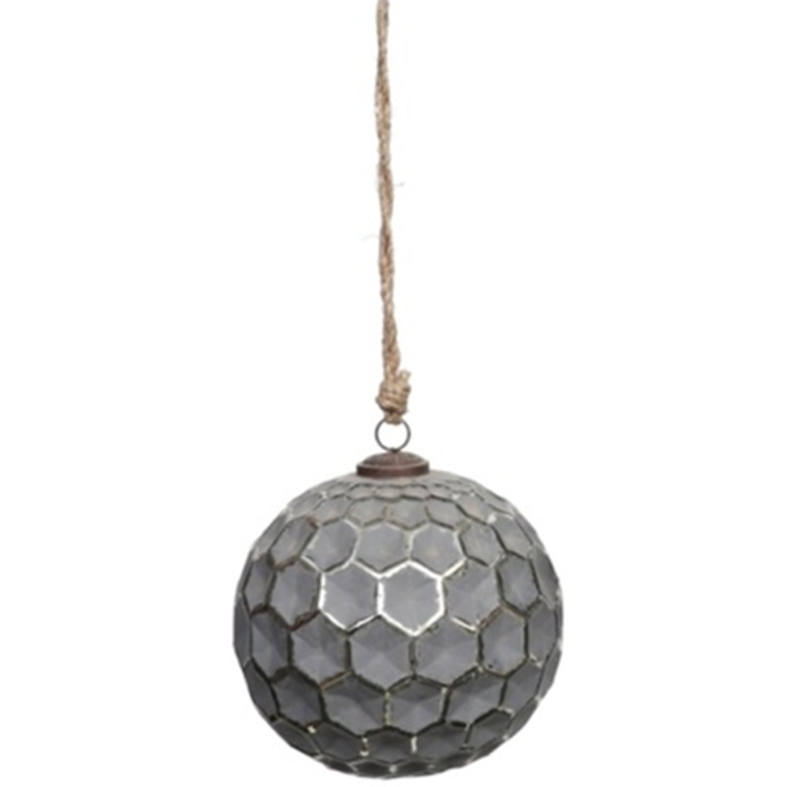 Grey Metallic Collection Large Honey Combe Bauble