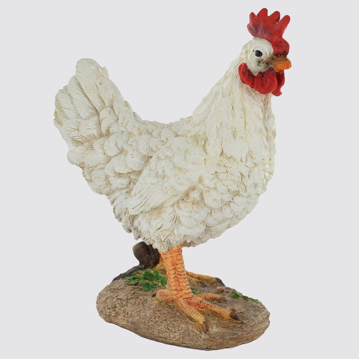 White-large-cockerel-outdoor-ornament-side