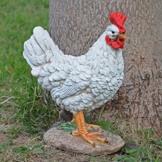 Small-white-cockerel-garden-ornament