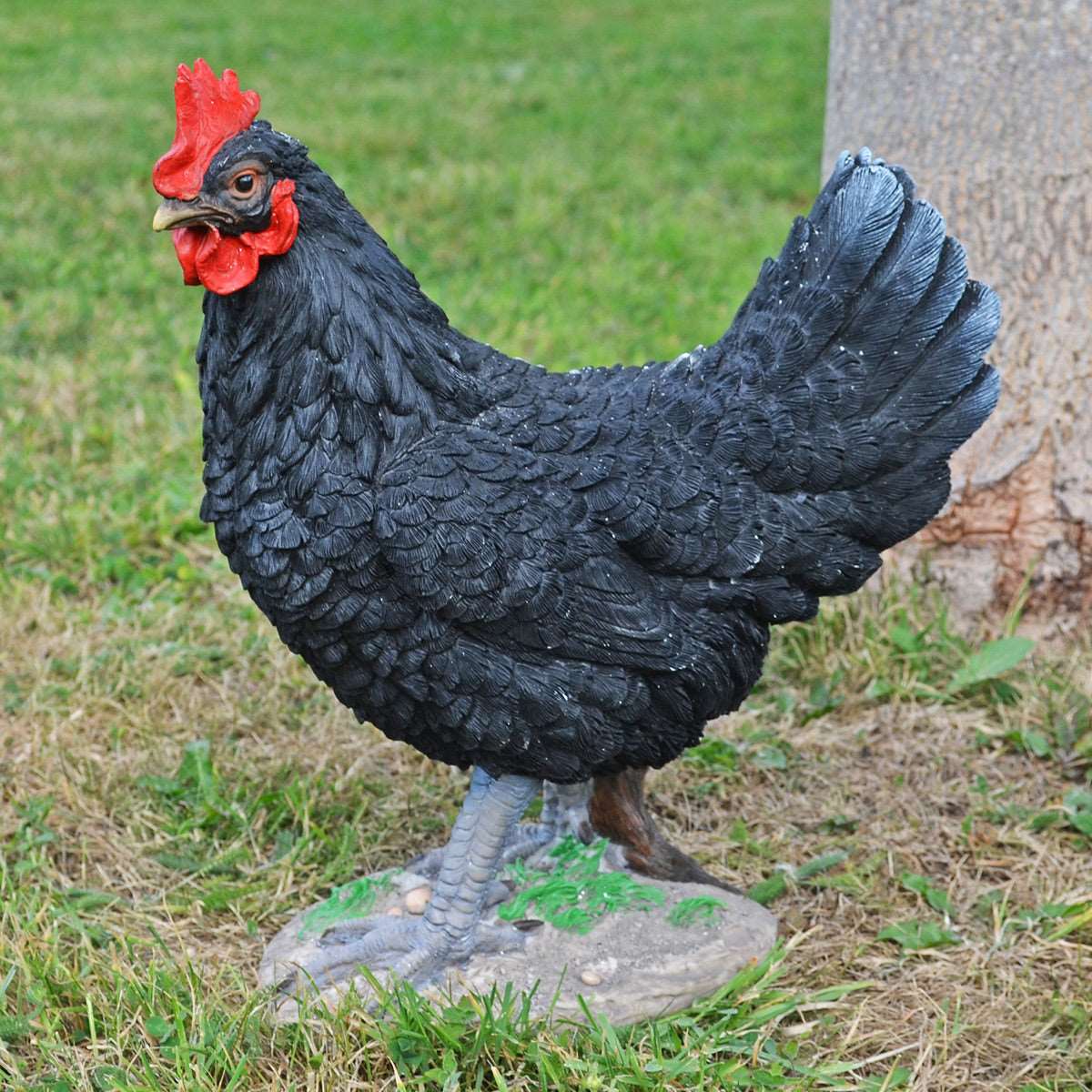 black-large-cockerel-garden-ornament-outdoor