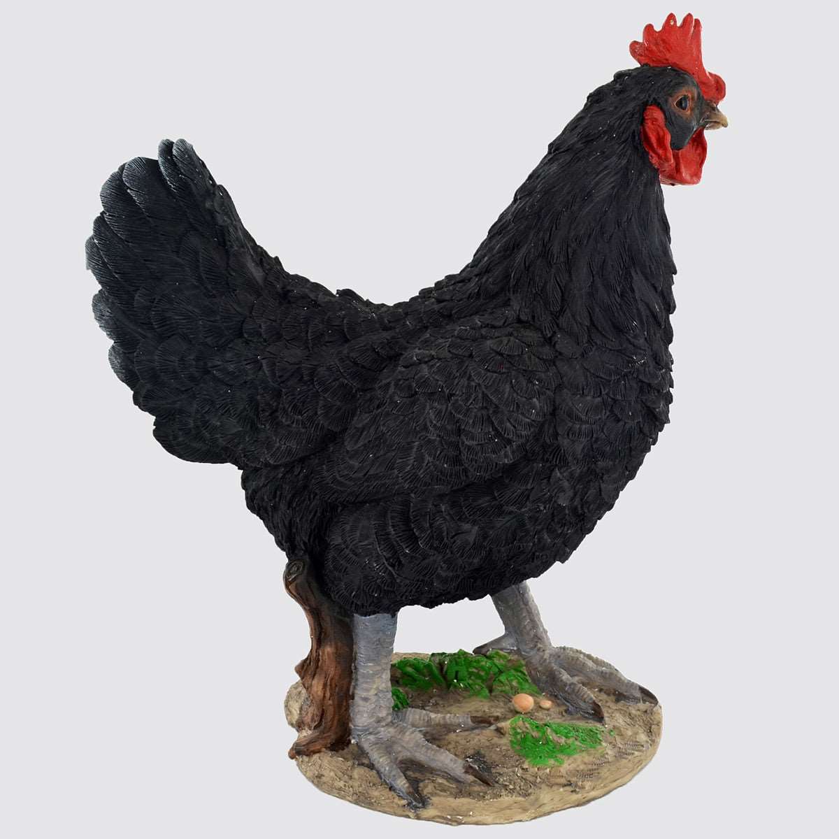 black-large-cockerel-garden-ornament-side