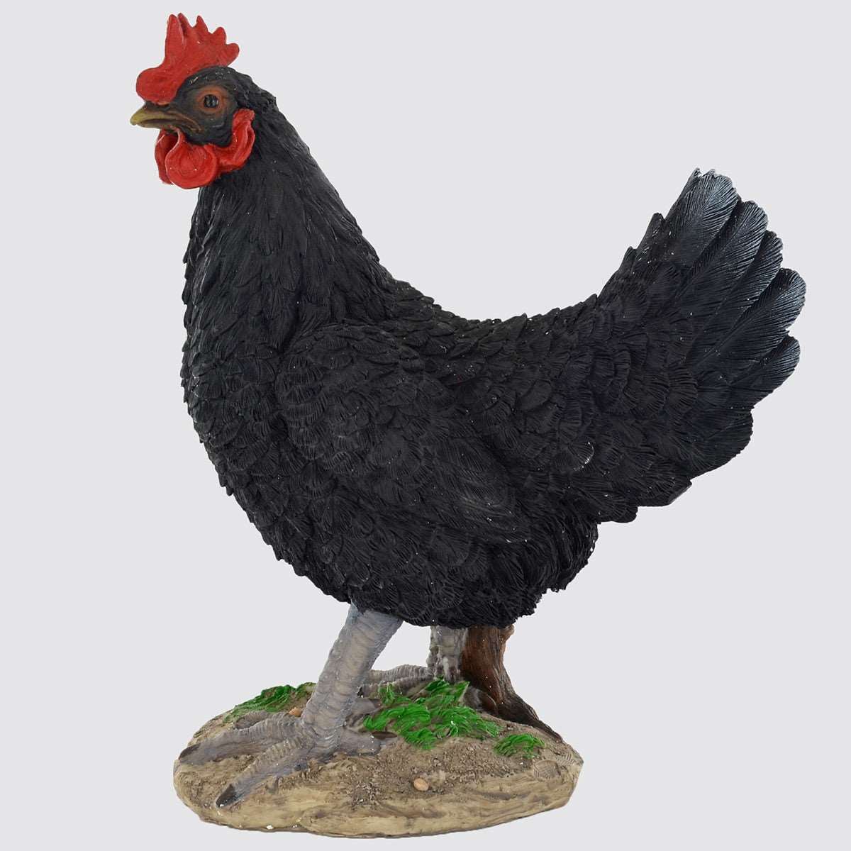 black-large-cockerel-garden-ornament-sided