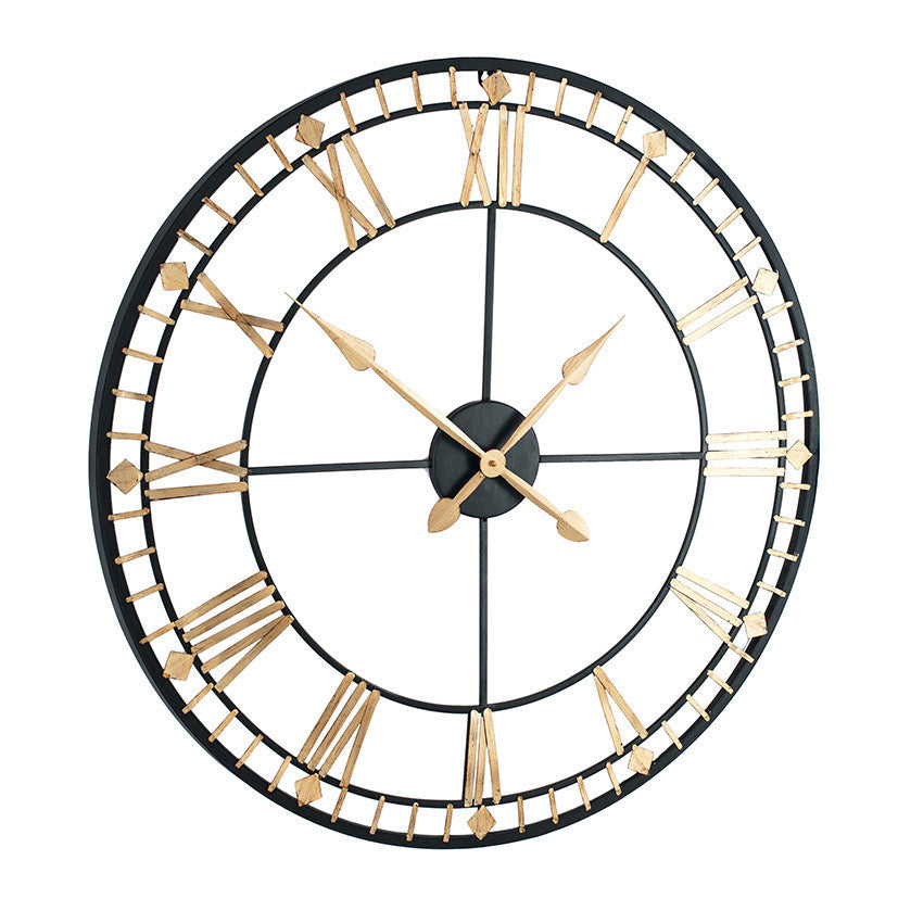 antique-bronze-gold-wall-clock-side