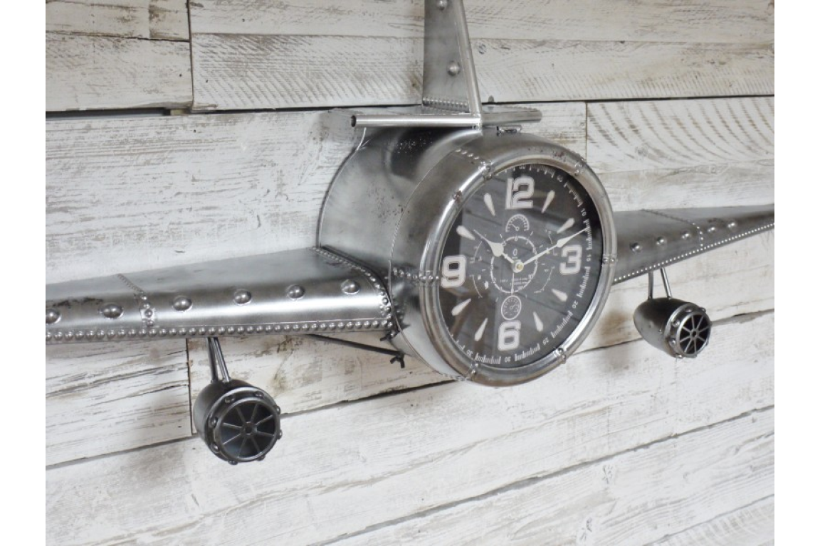 200cm Silver Aeroplane Clock