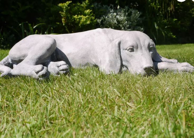 Laying-dog-garden-figurine