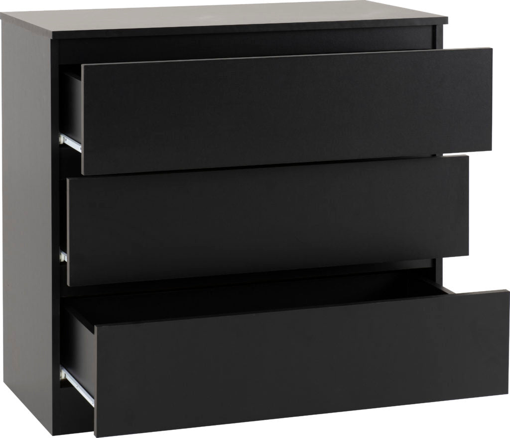 Malvern-3-drawer-chest-open-black