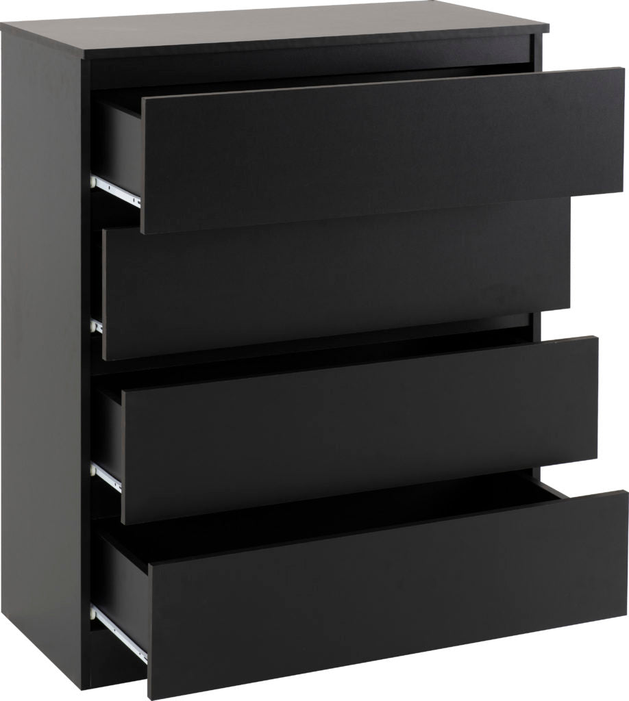 Malvern-4-drawer-chest-open-black