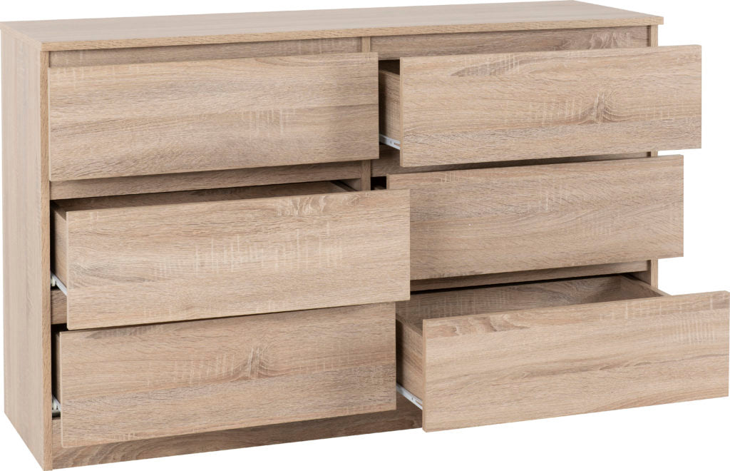 Malvern-6-drawer-chest-open-sonoma-oak