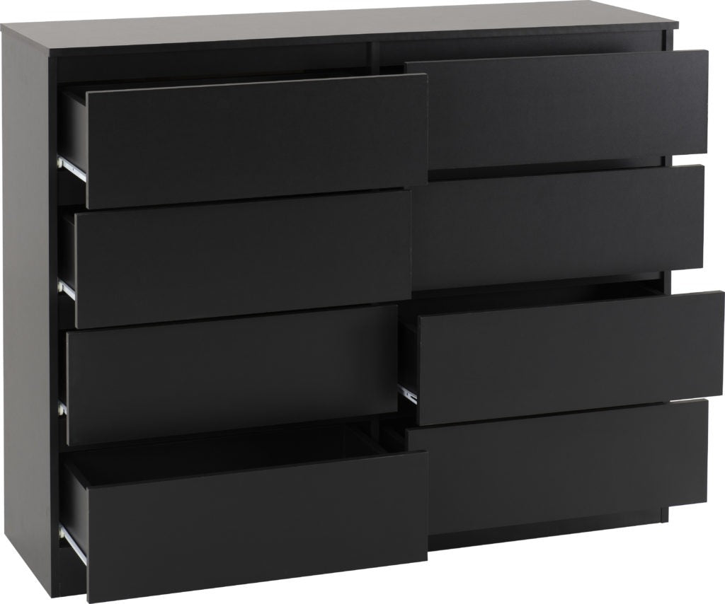 Malvern-8-drawer-chest-open-black