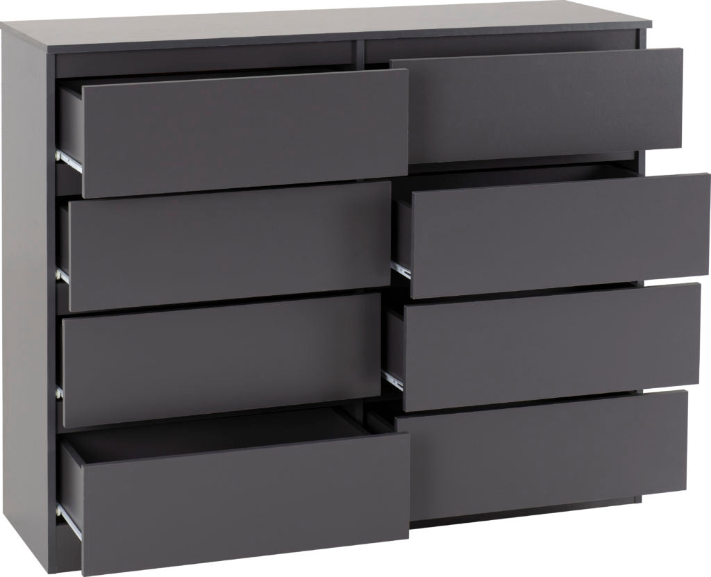 Malvern-8-drawer-chest-open-grey