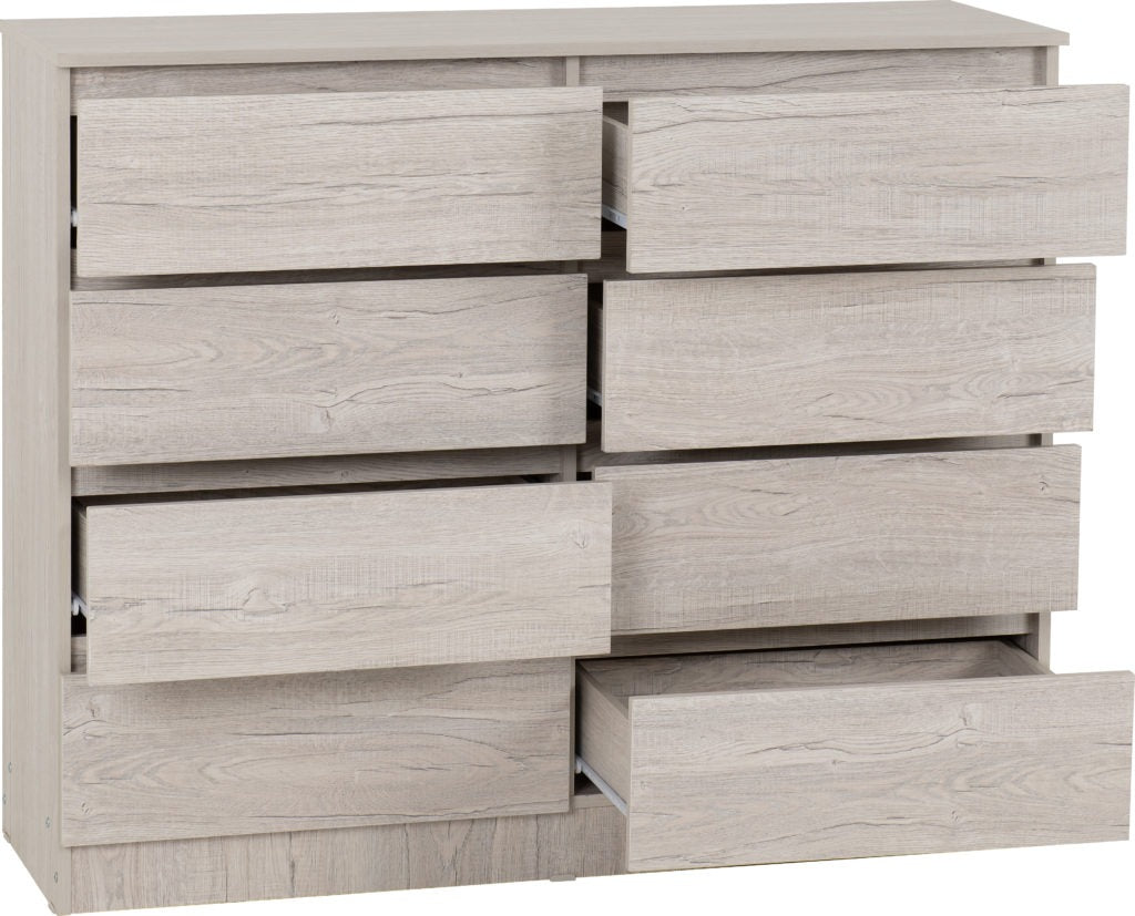 Malvern-8-drawer-chest-open-urban-snow