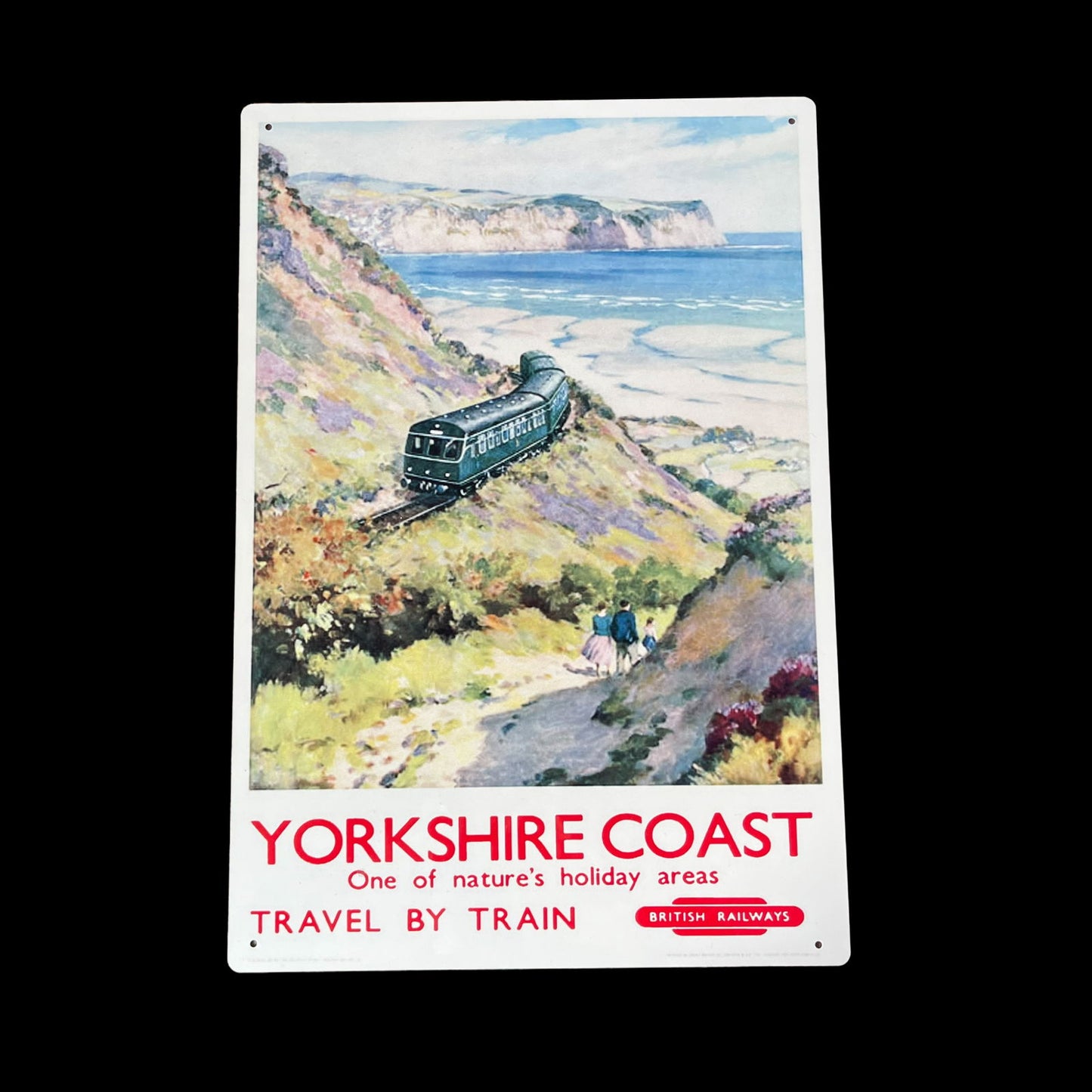 Vintage Metal Sign - British Railways Retro Advertising, Yorkshire Coast