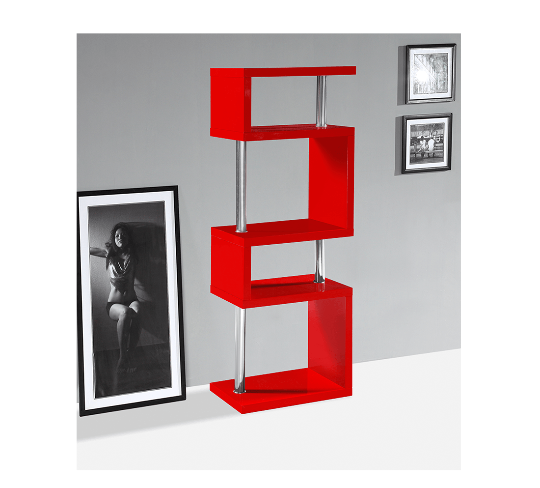 Miami High Gloss Red Shelving Unit