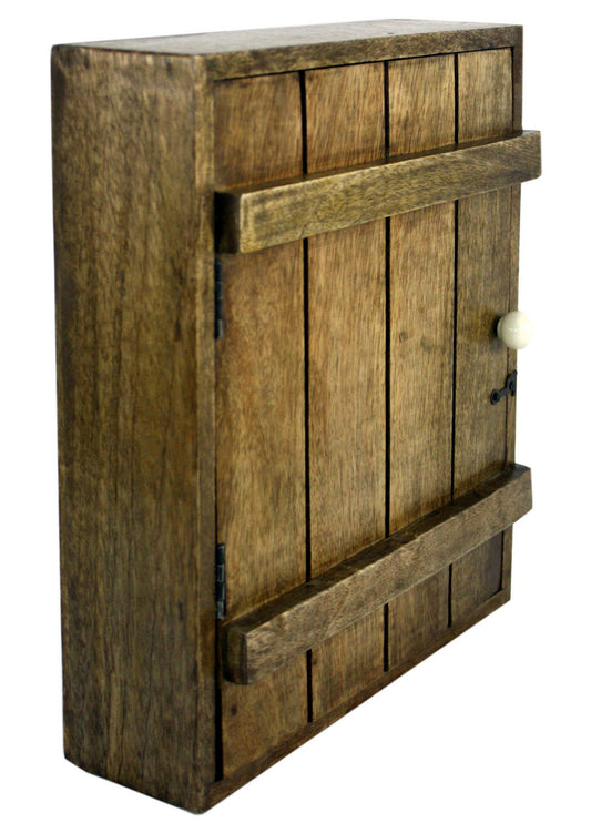 Solid Wood Wall Hanging Key Cabinet with 6 Hooks