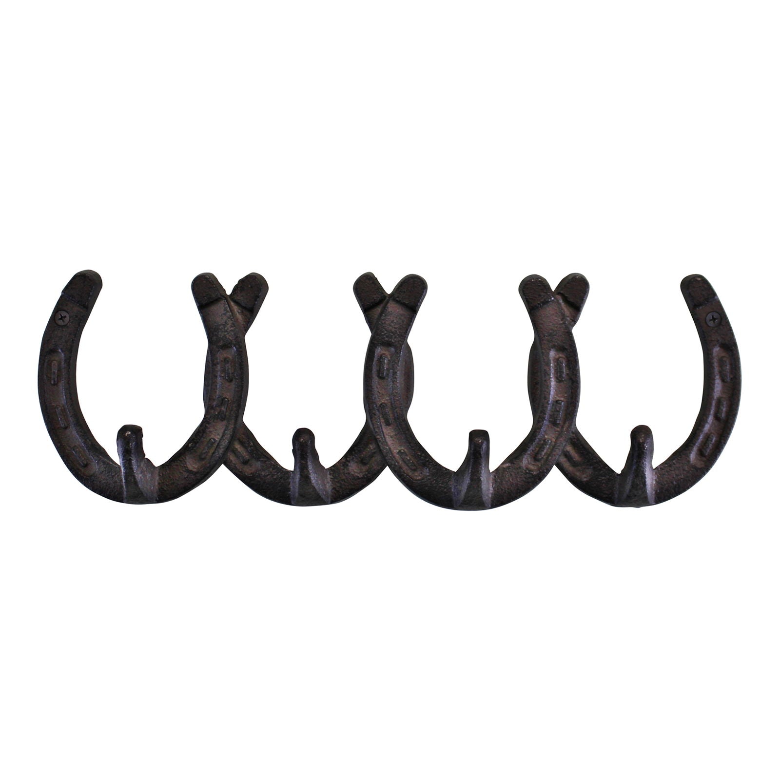 Rustic Cast Iron Wall Hooks, Horseshoe Design