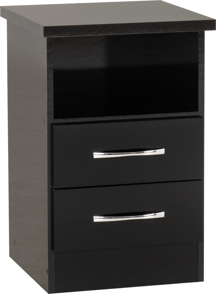 Nevada-2-drawer-bedside-black