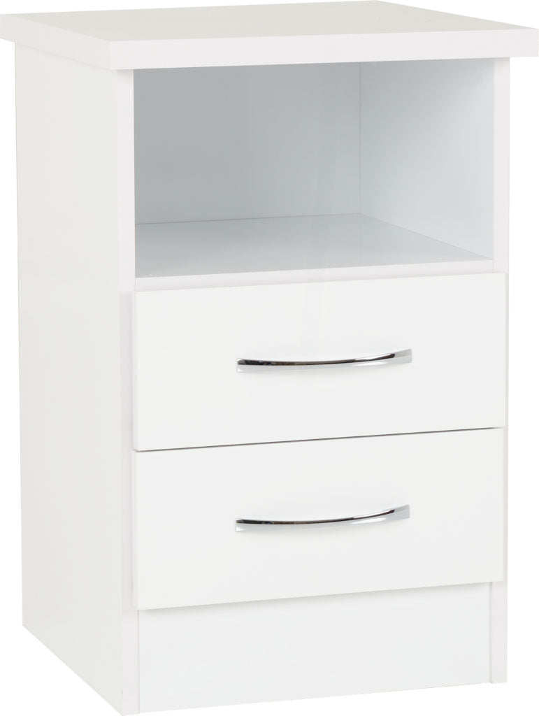 Nevada-2-drawer-bedside-white