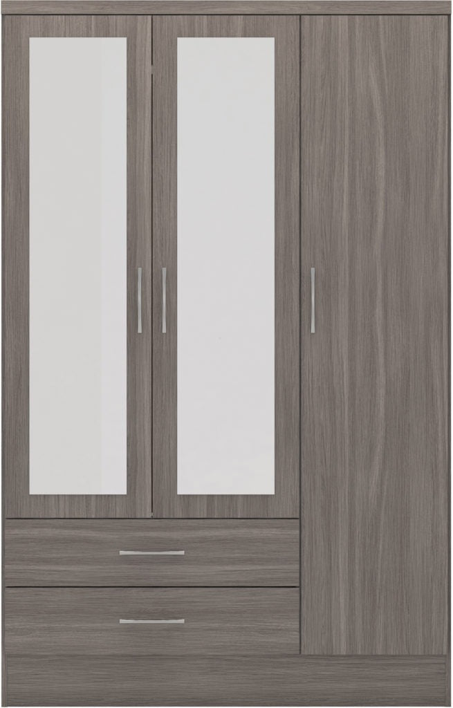 Nevada-3-door-2-drawer-wardrobe-black-wood-grain